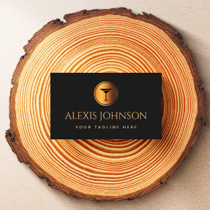 Gold Cocktail Drink Logo Glass Event Bartender Bus Business Card