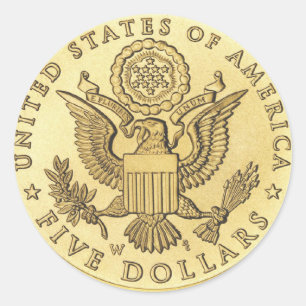 Gold Coin Classic Round Sticker