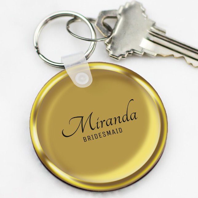 Gold Coin Elegant Luxury Bridesmaid Wedding Favour Key Ring (Gold Coin Elegant Luxury Bridesmaid Wedding Favor Keychain
)