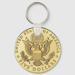 Gold Coin Key Ring