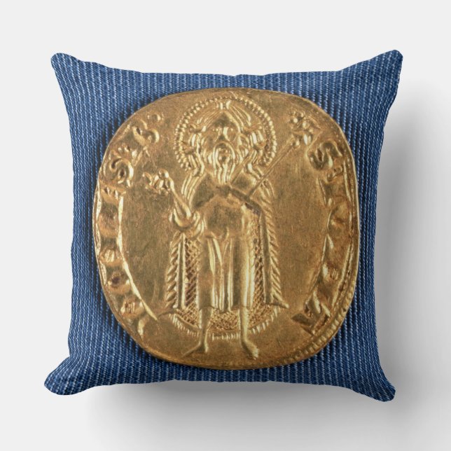 Gold coin, with St. John the Baptist, 16th century Cushion (Front)