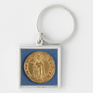 Gold coin, with St. John the Baptist, 16th century Key Ring
