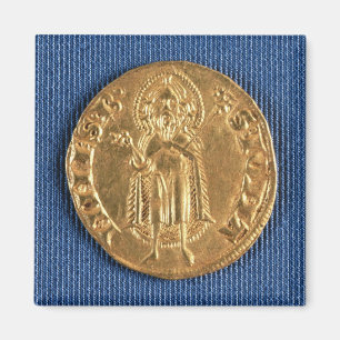 Gold coin, with St. John the Baptist, 16th century Magnet