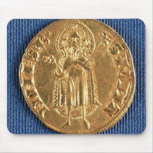 Gold coin, with St. John the Baptist, 16th century Mouse Mat