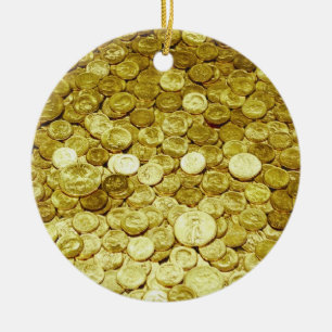 gold coins ceramic tree decoration