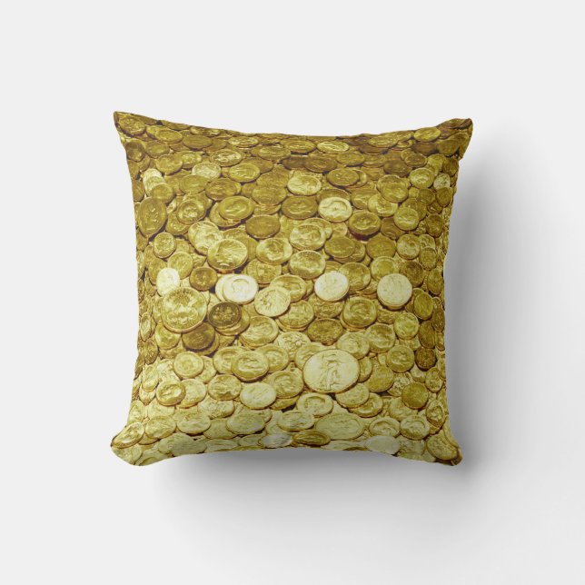gold coins cushion (Front)