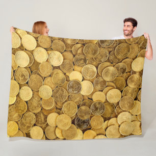 GOLD COINS FLEECE BLANKET