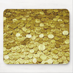 gold coins mouse mat