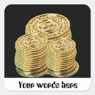 Gold coins or tokens gambling customisable sticker