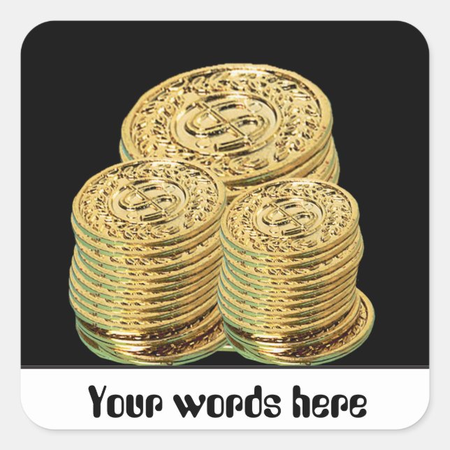 Gold coins or tokens gambling customisable sticker (Front)