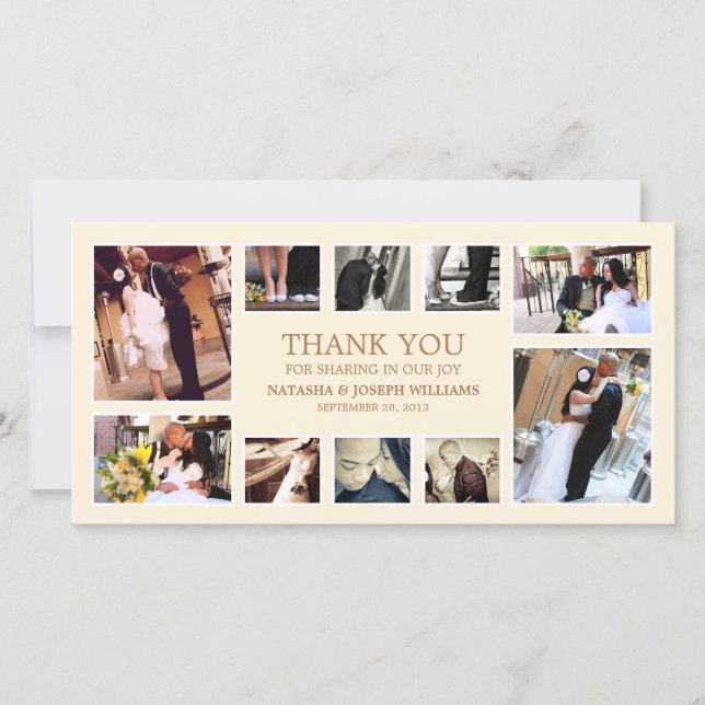 GOLD COLLAGE | WEDDING THANK YOU CARD (Front)