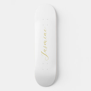 Gold Color Calligraphy Professional Custom Name Skateboard