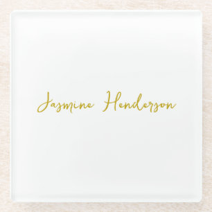 Gold Color Calligraphy Professional Glass Coaster
