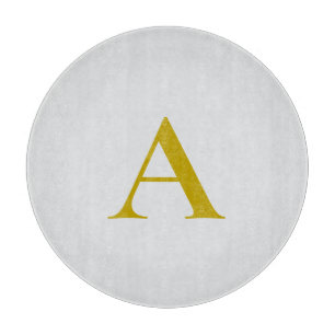 Gold Color Custom Monogram Initial Letter Cutting Board