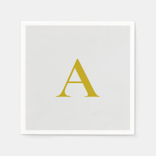 Gold Color Custom Monogram Initial Letter Napkin