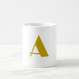 Gold Color Custom Monogram Initial Letter Plain Coffee Mug