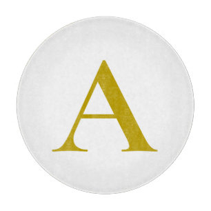 Gold Color Custom Monogram Initial Letter Plain Cutting Board