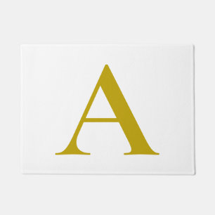 Gold Color Custom Monogram Initial Letter Plain Doormat