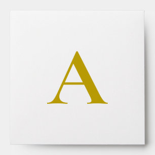 Gold Color Custom Monogram Initial Letter Plain Envelope