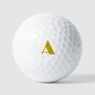 Gold Color Custom Monogram Initial Letter Plain Golf Balls