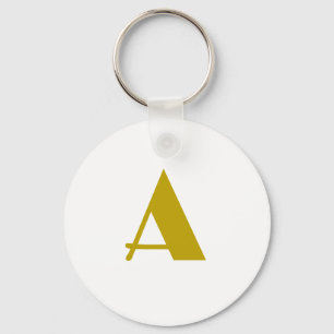 Gold Color Custom Monogram Initial Letter Plain Key Ring