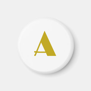 Gold Color Custom Monogram Initial Letter Plain Magnet