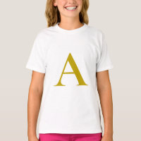 Gold Color Custom Monogram Initial Letter Plain