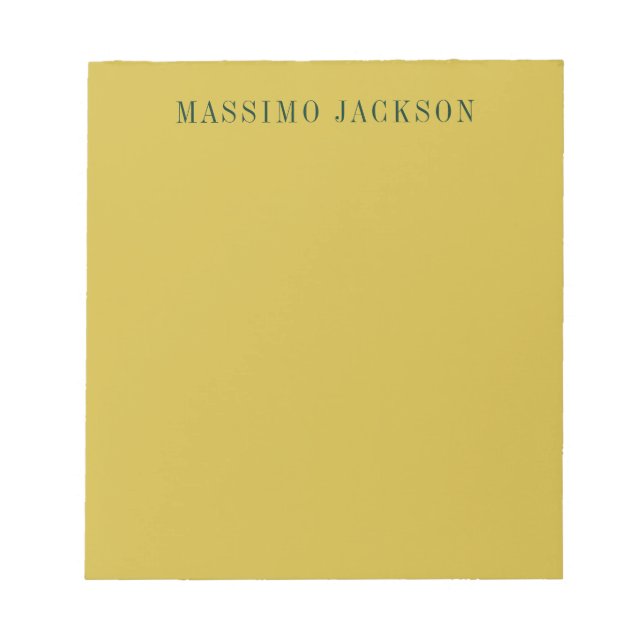 Gold Color Minimalist Plain Modern  Notepad (Front)