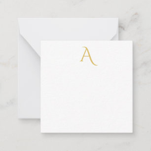 Gold Color Monogram Initial Professional White Card