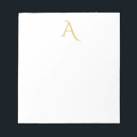 Gold Color Monogram Initial Professional White Notepad<br><div class="desc">This template can be customized to meet all professional occupations.</div>