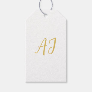 Gold Color Monogram Professional Classical Initial Gift Tags