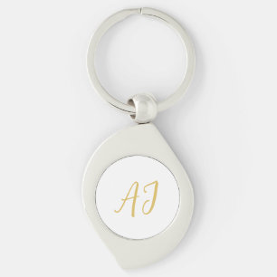 Gold Color Monogram Professional Classical Initial Key Ring