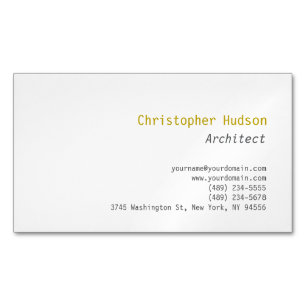 Gold Color Name Minimalist Simple Plain Magnetic Business Card