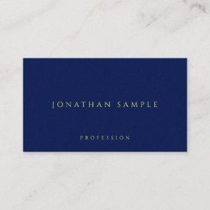 Gold Color Text Premium Thick Luxury Blue Business Card
