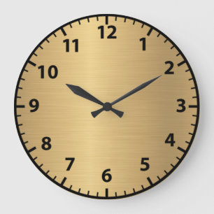 Gold Colored Simple Elegant Modern Wall Clock