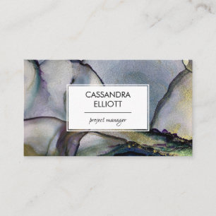 Gold & Colorful Abstract Alcohol Ink Liquid Art Business Card