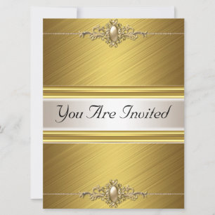 Gold Colour Birthday Party Invitation