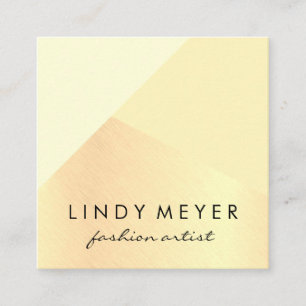 Gold Colour Block Modern Style Square Business Card