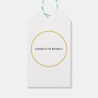 Gold Colour Borders White Minimalist Professional Gift Tags