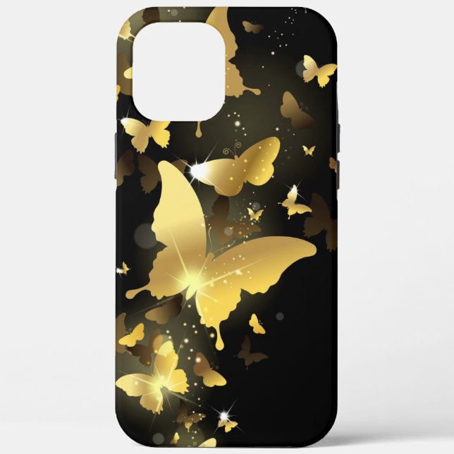 gold-colour butterfly, background, design, sparkle Case-Mate iPhone case (Back)