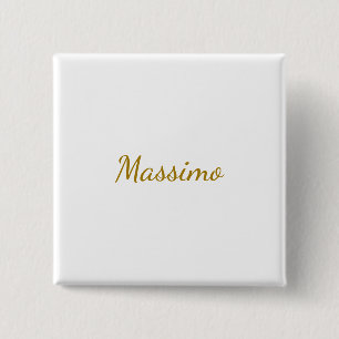 Gold Colour Calligraphy Elegant Plain Simple Name 15 Cm Square Badge