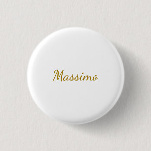 Gold Colour Calligraphy Elegant Plain Simple Name 3 Cm Round Badge