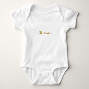 Gold Colour Calligraphy Elegant Plain Simple Name Baby Bodysuit