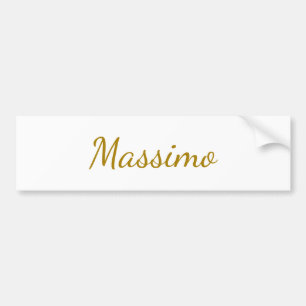 Gold Colour Calligraphy Elegant Plain Simple Name Bumper Sticker