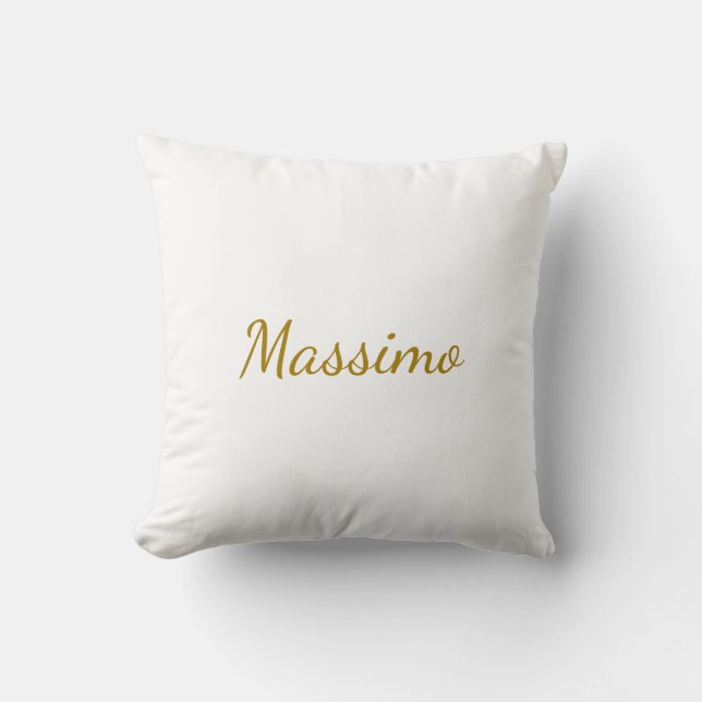 Gold Colour Calligraphy Elegant Plain Simple Name Cushion (Front)
