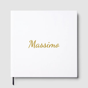 Gold Colour Calligraphy Elegant Plain Simple Name Guest Book
