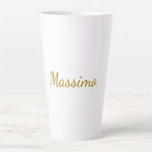 Gold Colour Calligraphy Elegant Plain Simple Name Latte Mug