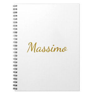 Gold Colour Calligraphy Elegant Plain Simple Name Notebook