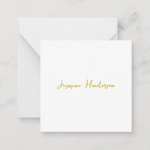 Gold Colour Calligraphy Professional Custom Name Card