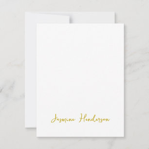 Gold Colour Calligraphy Professional Custom Name RSVP Card